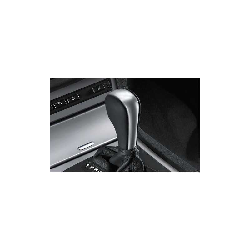 Pommeau de sélecteur de boîte automatique gainé cuir avec insert décoratif chromé BMW Série 1 E87