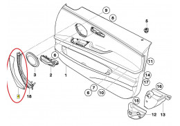 FEXON Poignée de panneau de porte intérieure et poignée de porte extérieure  1 arrière gauche 2 avant arrière droite de rechange pour BMW E90 E91 E92