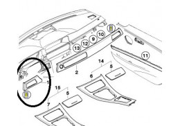 Cache tableau de bord coté passager noir brillant pour BMW Série 3 E90 E91 E92 E93