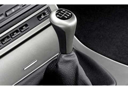 Pommeau de levier de vitesses gainé cuir avec insert décoratif graphite métallisé BMW X5 E53