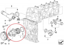 Pompe à eau mécanique pour BMW Série 3 E46 (pour 316i et 318i)