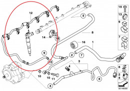 Conduite d'huile de fuite / de débordement pour BMW Série 3 E90 E91 E92 E93 (330d et 335d uniquement)