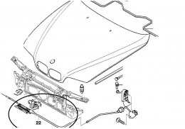 Câble à tirette d'ouverture de capot pour BMW Série 5 E39