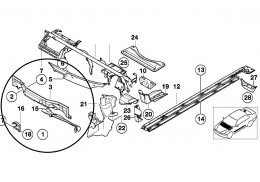 Cloison de compartiment moteur pour BMW Série 5 E39