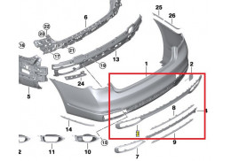 Cache garniture échappement arrière en appret pour BMW Série 7 G11