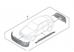 Pack aérodynamique Performance en apprêt pour BMW X6 E71