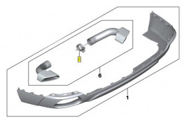 Kit complet avec diffuseur sorties d'échappement BMW M Performance, BMW X5 F15