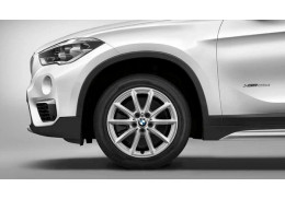 Jante 19" Style 573 à rayons en V, bicolores noir brillant, polies pour BMW X1 F48