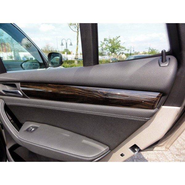 Garniture Poignée De Porte Droite Pour BMW X3 F25 Et X4 F26 (2010-2017) - Noir, Plastique Et Cuir - Remplacement Direct