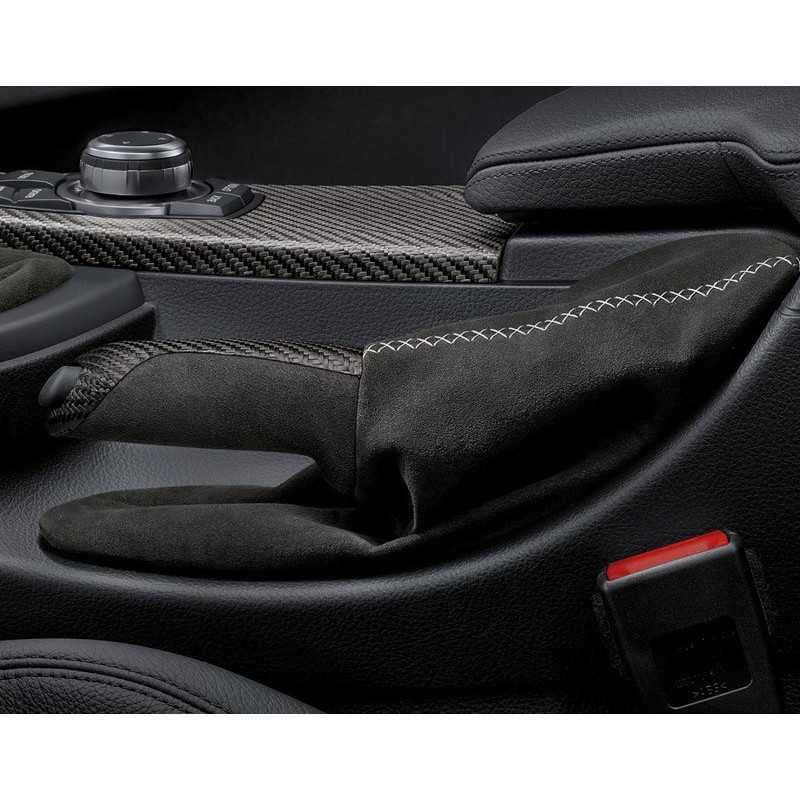 poignee-de-frein-a-main-cuir-noir-perfore-e87-e90-e92-e60-x1-x3-bmw-origine  34408036495