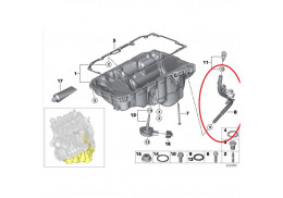 Tuyau de guidage carter d'huile / indicateur de niveau d'huile pour BMW Série 1 E81 E82 E87 E88 (diesel uniquement)