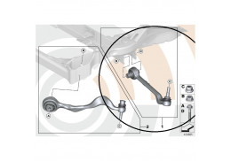 Kit de réparation bras transversal (coté au choix) pour BMW Série 3 E90 E91 E92 E93