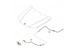 Câble à tirette d'ouverture de capot (partie avant) pour BMW Série 1 E81 E82 E87 E88