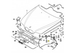 Commande d'ouverture de capot pour BMW Série 5 E39