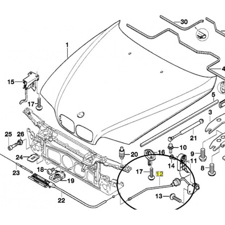 Câble De Capot Pour BMW Série 5 E39 1995-2003 - Référence OEM 51238176595, Installation Facile