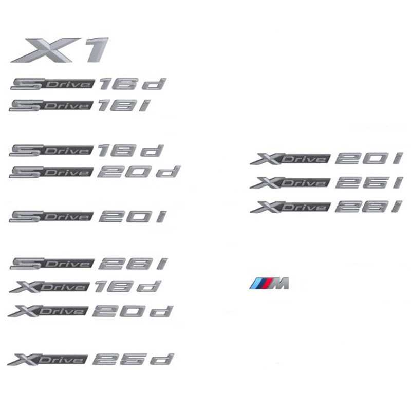 Logo X1 coffre Emblème X Série BMWx1 logo Autocollant Noir Mat 