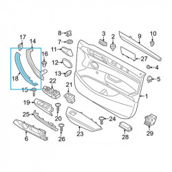 Cache de poignée intérieur droit en cuir noir pour BMW X4 F26