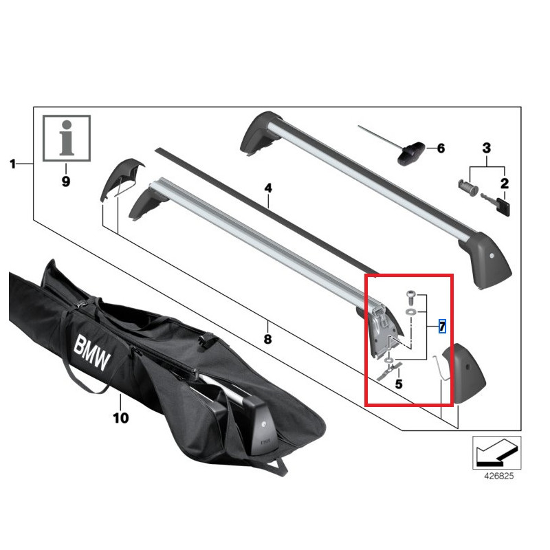 Jeu de vis de fixation de barres de toit pour BMW Série 3 F30 F34 T