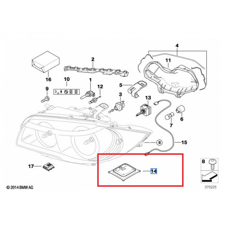 Boitier de commande phare au xénon / ballast xénon pour BMW Série 1 E81 E82 E87 E88