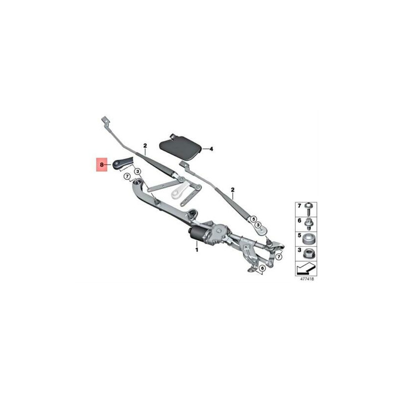 Cache de bras d'essuie-glace pour BMW Série 2 Active Tourer F45 et