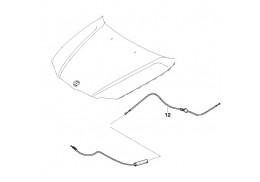 Câble à tirette d'ouverture de capot (partie arrière) pour BMW Série 3 E90 E91 E92 E93