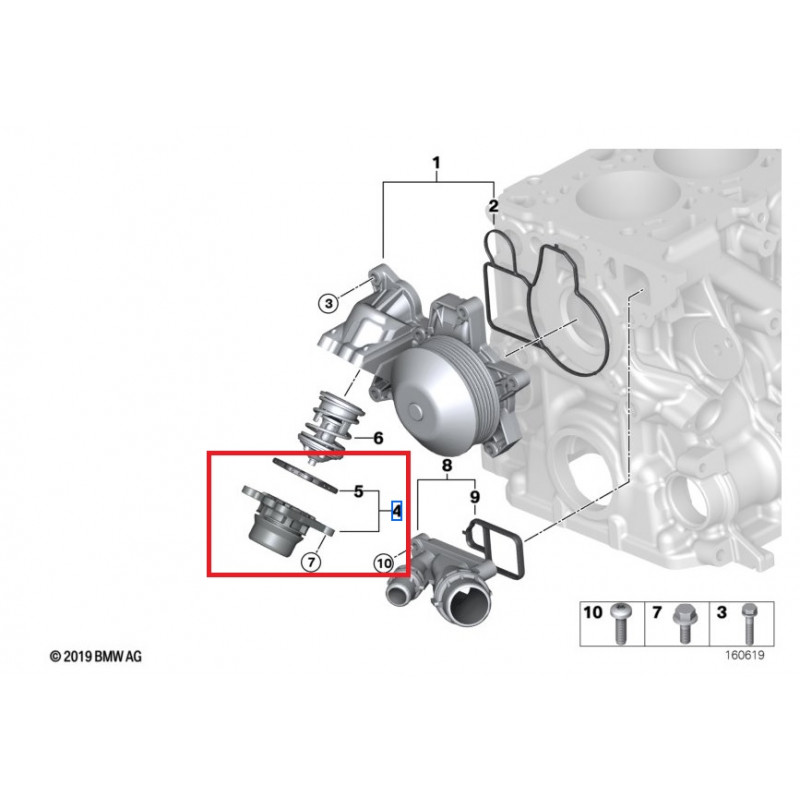 Boîtier de thermostat d'eau avec joint pour BMW Série 1 E81 E82 E87 E88