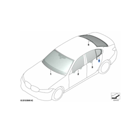 Vitre latérale arrière fixe (côté au choix) BMW Série 3 G20 G80