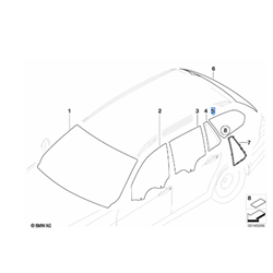 Vitre latérale arrière fixe (côté au choix) BMW Série 3 E91