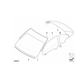 Vitre latérale arrière fixe côté droit BMW Série 3 E93 Cabriolet