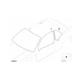 Vitre latérale arrière fixe (côté au choix) BMW Série 3 E46 Cabriolet