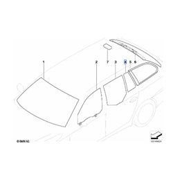 Vitre latérale arrière fixe (côté au choix) BMW Série 5 E61