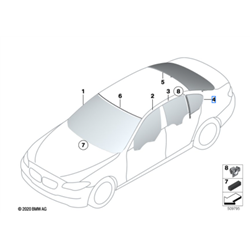 Vitre latérale arrière fixe (côté au choix) BMW Série 5 F10