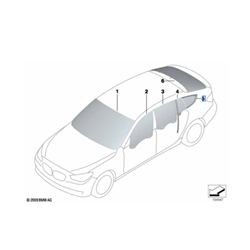 Vitre latérale arrière fixe (côté au choix) BMW Série 5 F07 GT