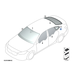 Vitre latérale arrière fixe (côté au choix) BMW Série 2 F44