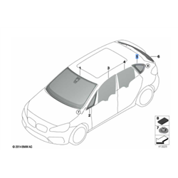 Vitre arrière latérale fixe (côté au choix) BMW Série 2 F45