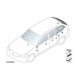 Vitre latérale arrière fixe (côté au choix) BMW Série 3 G21