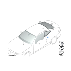 Vitre latérale arrière fixe (côté au choix) BMW Série 4 G22