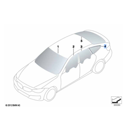 Vitre latérale arrière fixe (côté au choix) BMW Série 4 F36 Gran Coupé