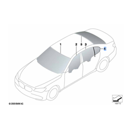 Vitre latérale arrière fixe (côté au choix) BMW Série 7 F01