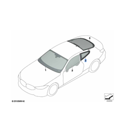 Vitre latérale arrière fixe (côté au choix) BMW Série 8 G15