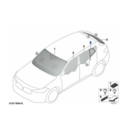 Vitre latérale fixe arrière (côté au choix) BMW X2 F39