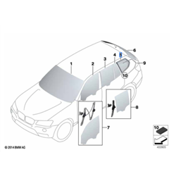 Vitre latérale arrière fixe (côté au choix) BMW X3 F25