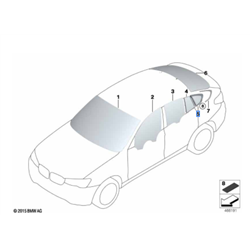 Vitre latérale arrière fixe (côté au choix) BMW X4 F26