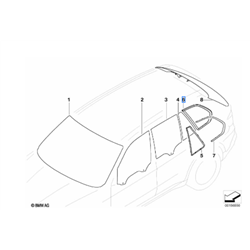 Vitre latérale arrière fixe (côté au choix) BMW X5 E70