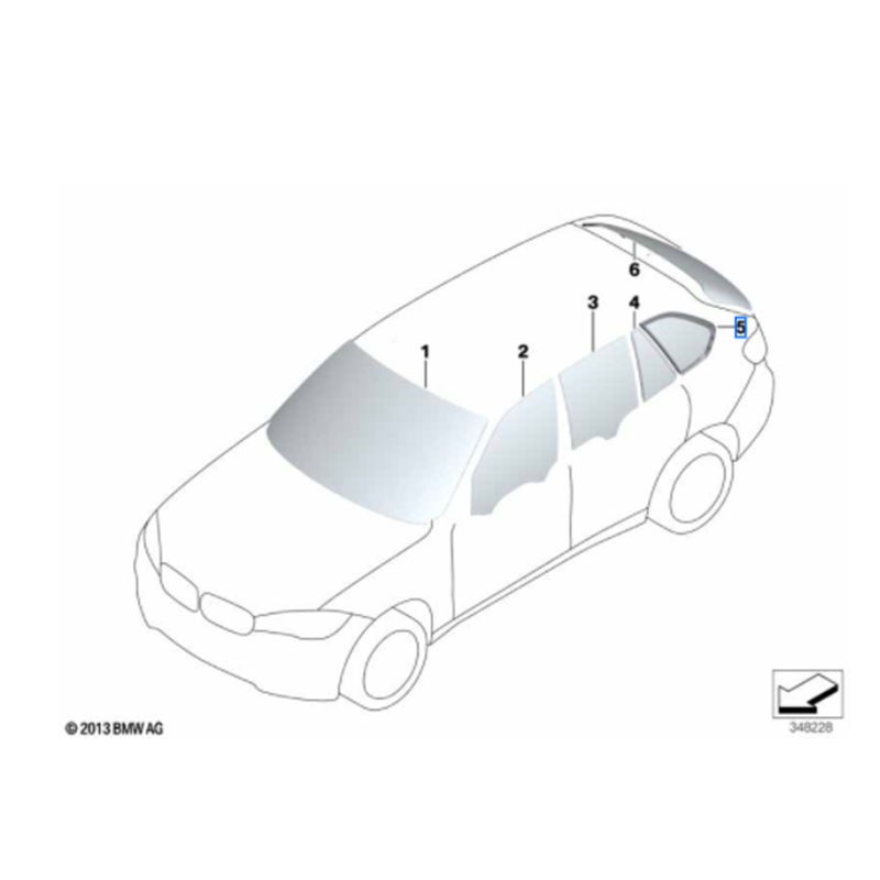 Vitre latérale arrière fixe (côté au choix) BMW X5 F15