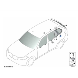 Vitre latérale fixe arrière (côté au choix) BMW X5 G05