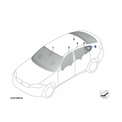 Vitre latérale arrière fixe (côté au choix) BMW X6 F16