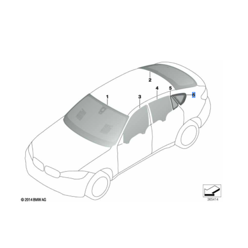 Vitre latérale arrière fixe (côté au choix) BMW X6 F16