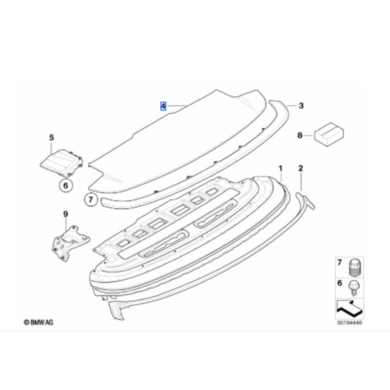 Plage arrière (couleur au choix) pour BMW Série 3 E93 Cabriolet