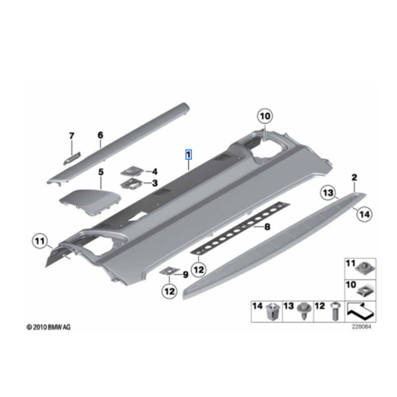 Plage arrière pour BMW Série 7 F01